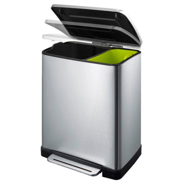 E-Cube recycling pedaalemmer 28+18 liter mat RVS - VB 926846 - Afbeelding 2