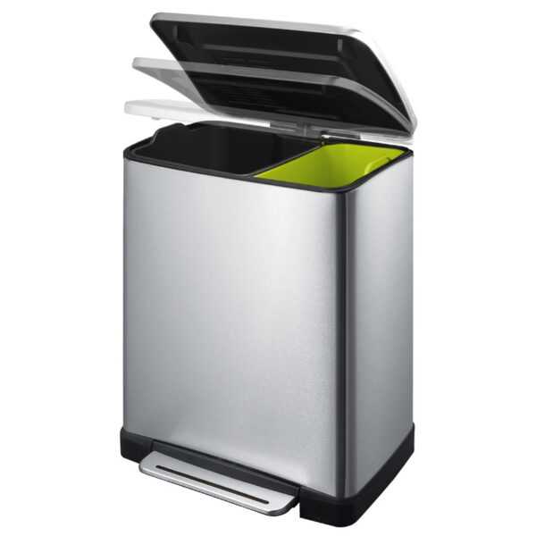 E-Cube recycling pedaalemmer 10+9 liter mat RVS - VB 926819 - Afbeelding 3