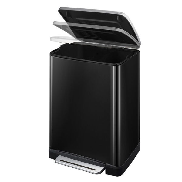 E-Cube pedaalemmer 40 liter zwart glanzend, mat RVS - VB 926840 - Afbeelding 3