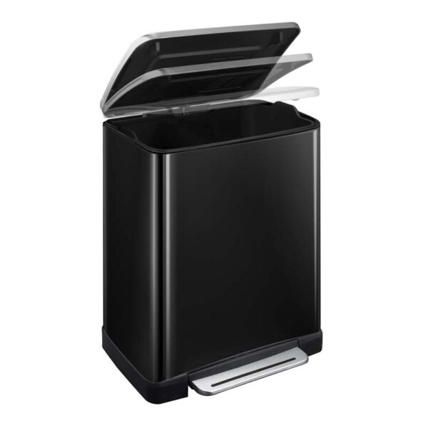 E-Cube pedaalemmer 50 liter zwart glanzend, mat RVS - VB 926850 - Afbeelding 3
