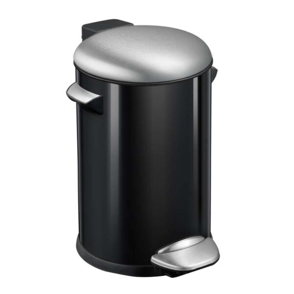 Belle Deluxe pedaalemmer 12 liter zwart glanzend, mat RVS - VB 921712