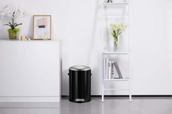Belle Deluxe pedaalemmer 20 liter zwart glanzend, mat RVS - VB 921720 - Afbeelding 8