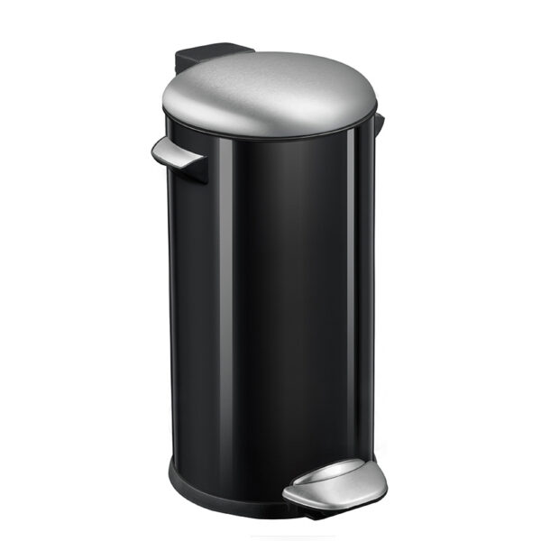 Belle Deluxe pedaalemmer 30 liter zwart glanzend, mat RVS - VB 921730