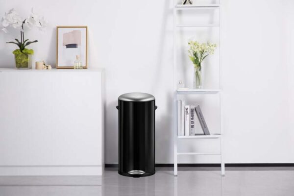 Belle Deluxe pedaalemmer 30 liter zwart glanzend, mat RVS - VB 921730 - Afbeelding 7