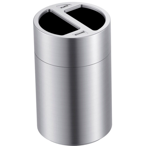 Recycling afvalbak grote capaciteit 2x60 liter aluminium - VB 667765