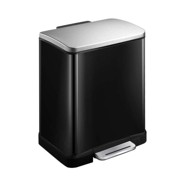 E-Cube pedaalemmer 12 liter zwart glanzend, mat RVS - VB 926812