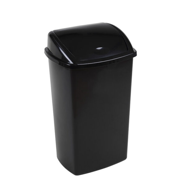 Afvalbak met Swing deksel 50 liter zwart - VB 713240