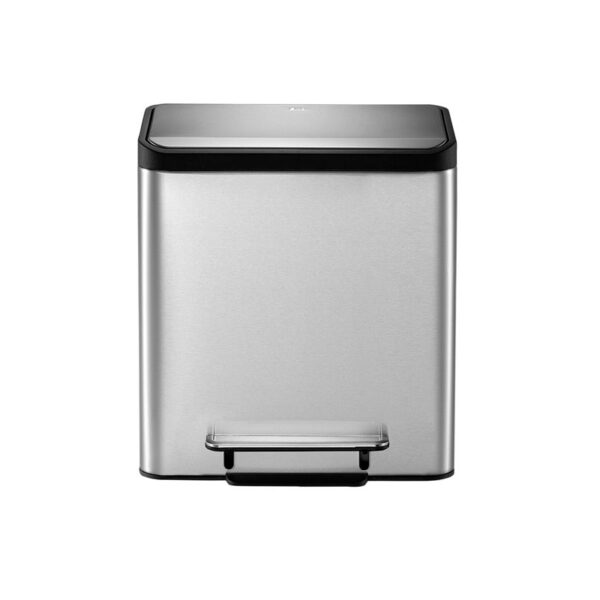 EcoCasa Recycler pedaalemmer 15+15 liter mat RVS - VB 912831 - Afbeelding 8