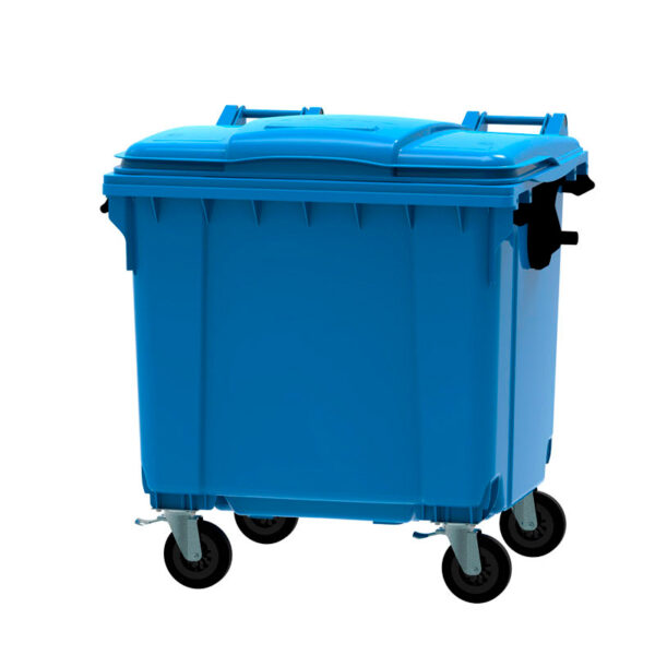 Container 1100 liter vlak deksel blauw - VB 718962