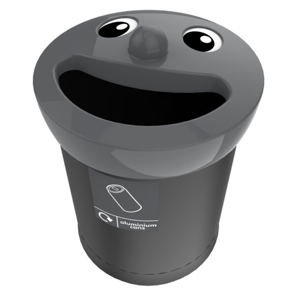 Smiley Face Bin Aluminium Cans 52 liter zwart, grijs - VB 719488