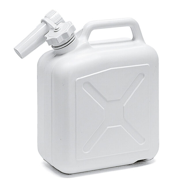 Jerrycan met schenktuit 5 liter wit - VB 005310