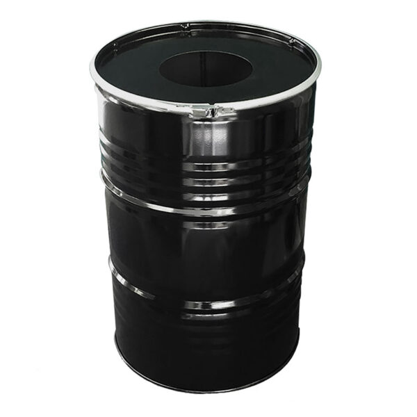 Afvalbak met inwerpopening 200 liter zwart - VB 352886