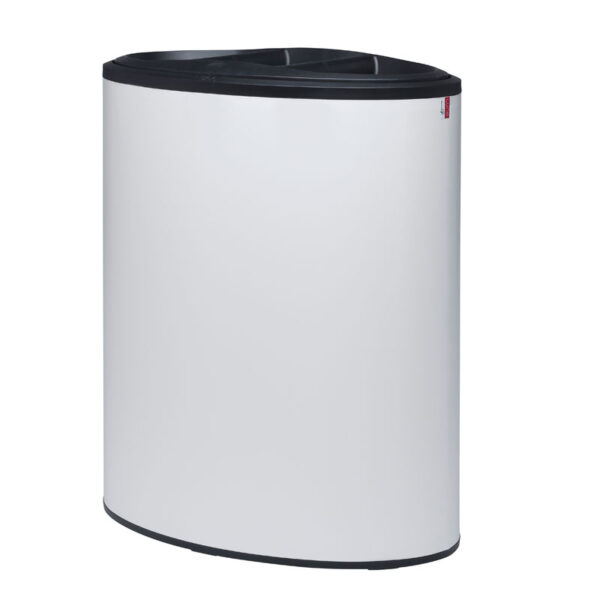 Binc afvalbak 3-stroom met open deksel wit, zwart - VB 730704