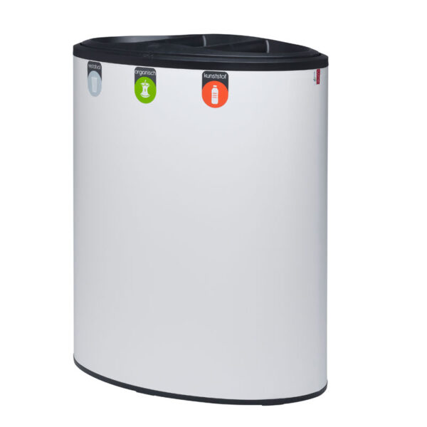 Binc afvalbak 3-stroom met open deksel wit, zwart - VB 730704 - Afbeelding 2