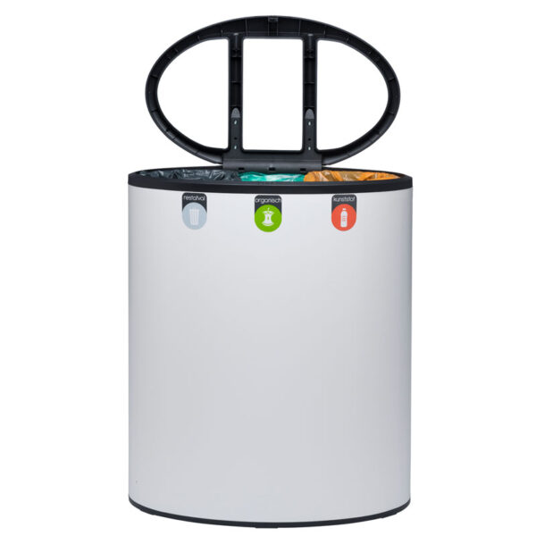 Binc afvalbak 3-stroom met open deksel wit, zwart - VB 730704 - Afbeelding 5