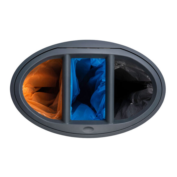 Binc afvalbak 3-stroom met open deksel wit, zwart - VB 730704 - Afbeelding 6