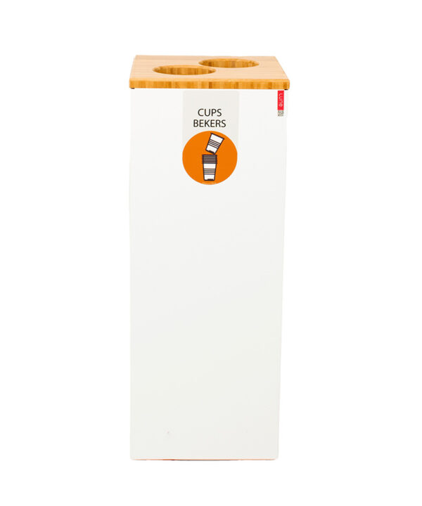 Paxa Medium 34 liter "Bekers/Cups" wit, bamboe - VB 730902