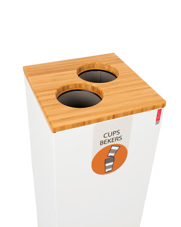 Paxa Medium 34 liter "Bekers/Cups" wit, bamboe - VB 730902 - Afbeelding 3
