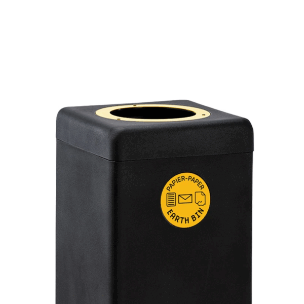 EarthBin afvalbak 90L zwart, geel - VB 648670 - Afbeelding 3