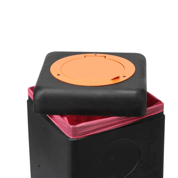EarthBin afvalbak 90L zwart, oranje - VB 690614 - Afbeelding 4