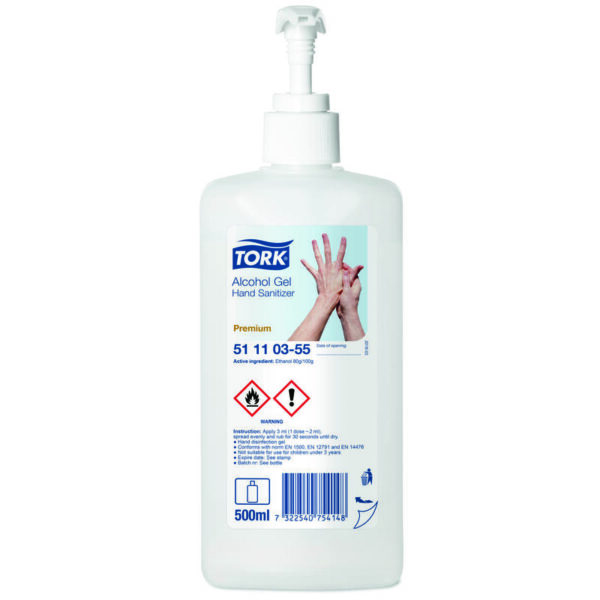 Tork Alcohol Gel Hand Sanitizer incl. Pomp 12/ds - 511103