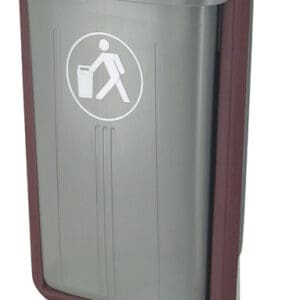 Kunststof buitenafvalbak grijs, bordeaux - VB 520000 - Afbeelding 2